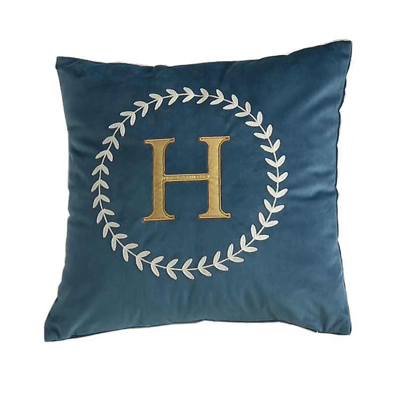 Luxury High Precision Dutch Velvet Embroidery Letters Cushion Cover, Cafe Bar Cushion Cover /