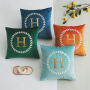 Luxury High Precision Dutch Velvet Embroidery Letters Cushion Cover, Cafe Bar Cushion Cover /
