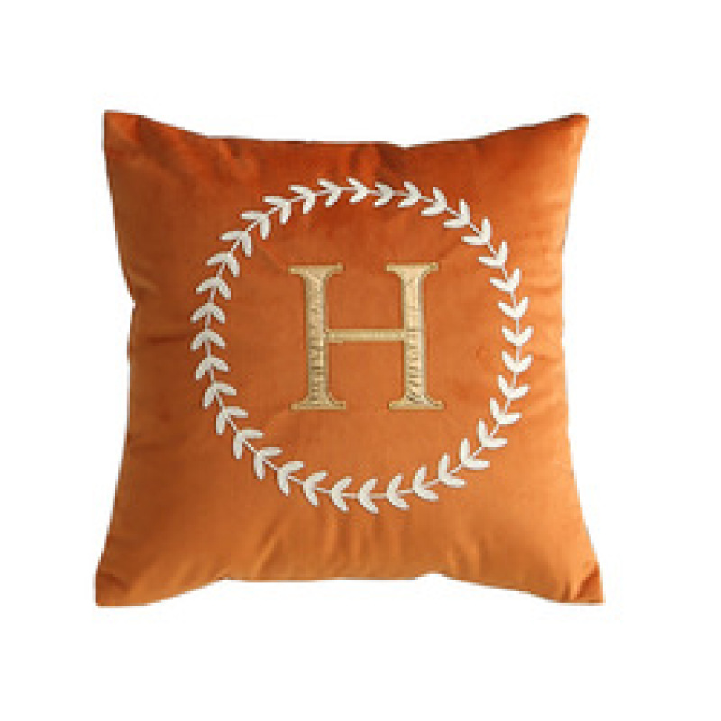 Luxury High Precision Dutch Velvet Embroidery Letters Cushion Cover, Cafe Bar Cushion Cover /