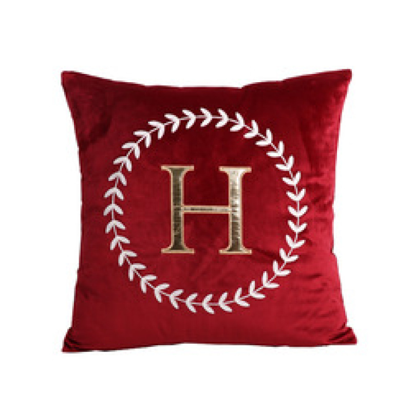 Luxury High Precision Dutch Velvet Embroidery Letters Cushion Cover, Cafe Bar Cushion Cover /