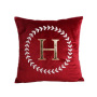 Luxury High Precision Dutch Velvet Embroidery Letters Cushion Cover, Cafe Bar Cushion Cover /