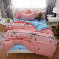 Student Dormitory Geometric Printed Baby Bedsheet, 4 Piece Set Children's Bedding Bedding Sets/