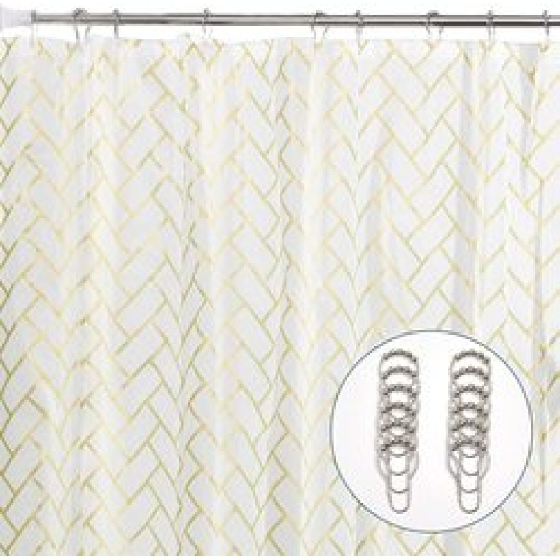 2022 hot sale fashion square shower curtain shower curtain tirai kamar mandi Shower Bath Curtains Set
