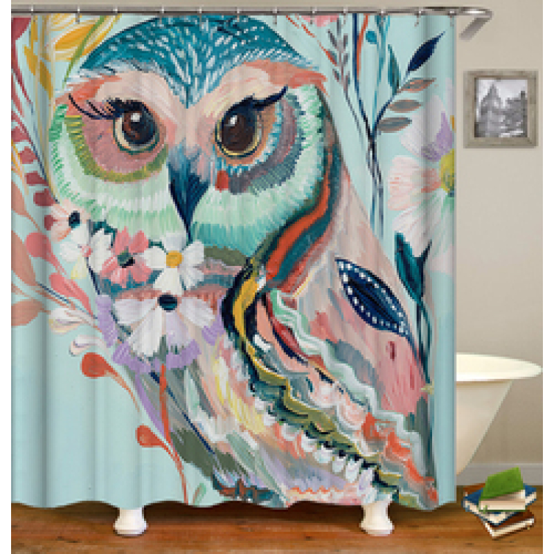 Designers thick waterproof wholesale eco friendly shower curtains set polyester New Design bath shower curtain
