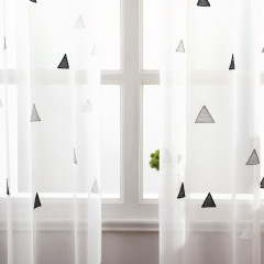 2020 Fancy New Product Black White Gray Triangle Window Sheer Curtains, Hot Sale Cheap Living Room Sheer Curtain/