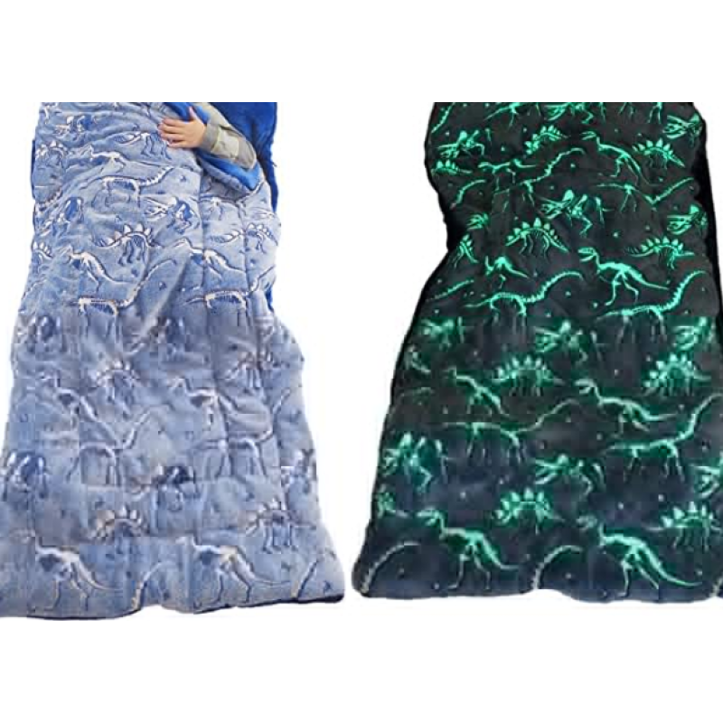 Dinosaur Sleeping Bag Glow-in-the-dark Dinosaur Sleeping Bag Boy Sleeping Bag - Plush luminous T-Rex Children's sleeping mat