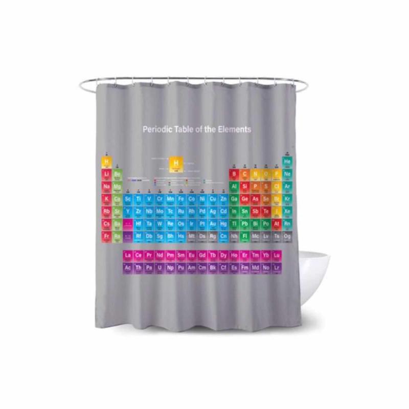 New Decorative Element Periodic Table Pattern Shower Curtain, White Polyester Waterproof Shower Curtain Bathroom Curtain/