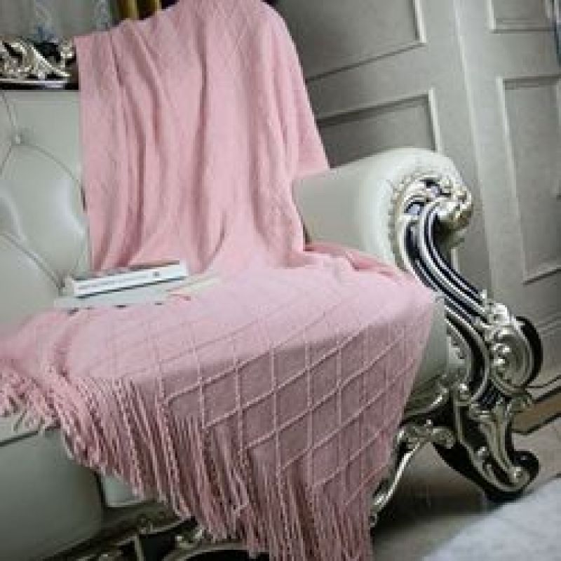 Throw Blanket Textured Solid Soft Sofa Couch Cover Decorative Knitted Blanket Weighted Knit Blanket