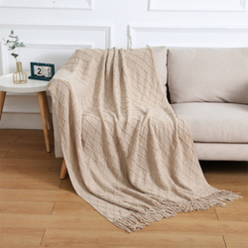 Throw Blanket Textured Solid Soft Sofa Couch Cover Decorative Knitted Blanket Weighted Knit Blanket