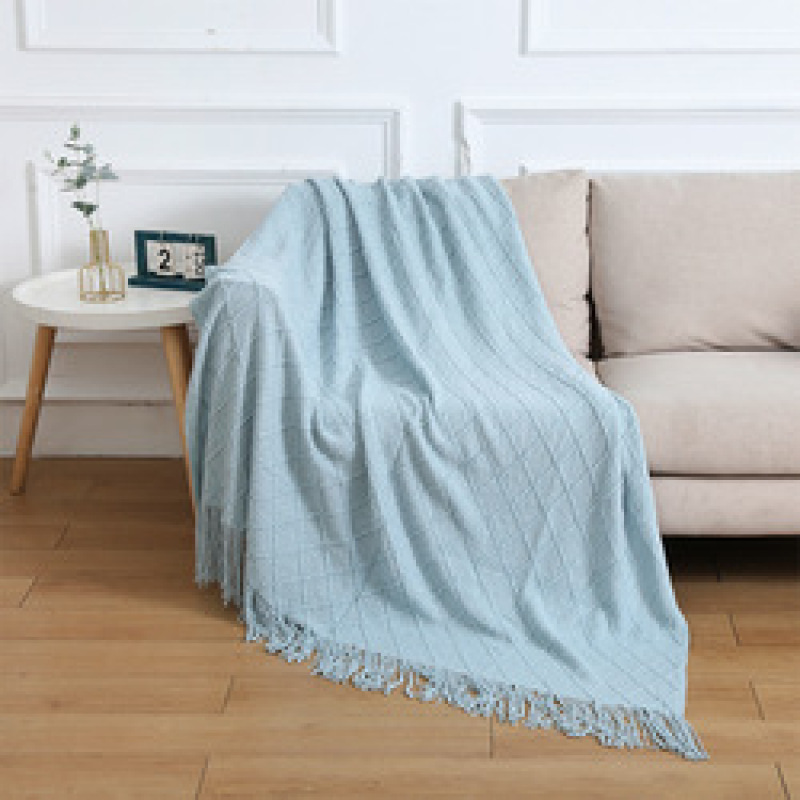 Throw Blanket Textured Solid Soft Sofa Couch Cover Decorative Knitted Blanket Weighted Knit Blanket