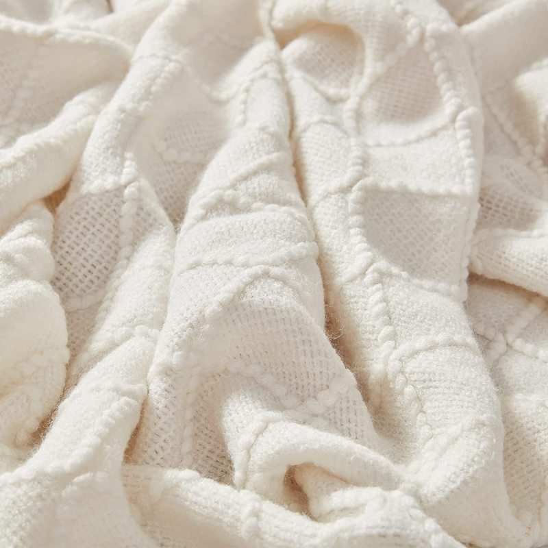 Throw Blanket Textured Solid Soft Sofa Couch Cover Decorative Knitted Blanket Weighted Knit Blanket