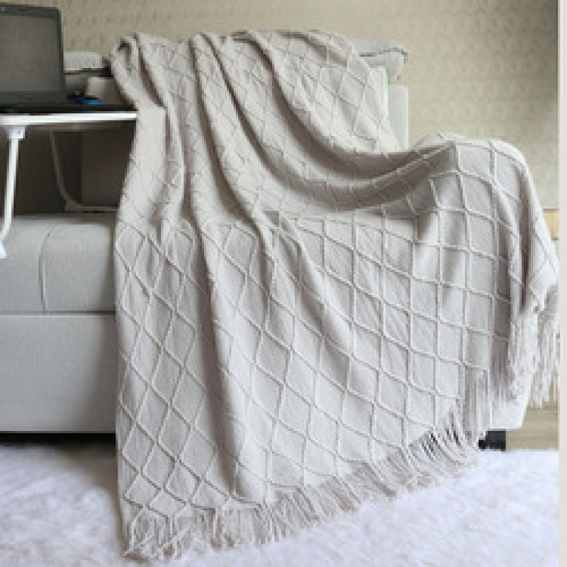 Throw Blanket Textured Solid Soft Sofa Couch Cover Decorative Knitted Blanket Weighted Knit Blanket