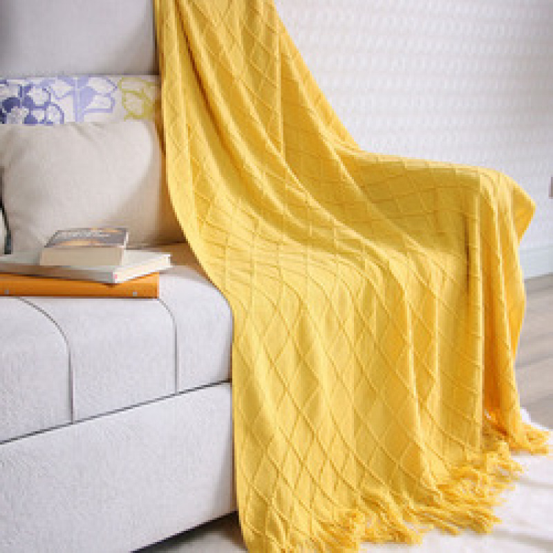Throw Blanket Textured Solid Soft Sofa Couch Cover Decorative Knitted Blanket Weighted Knit Blanket