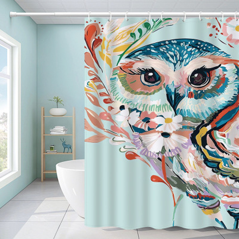 Bathroom Shower Floral Printed Cute Chic Microfiber Fabric Bath Curtains// Luxury Shower Curtains