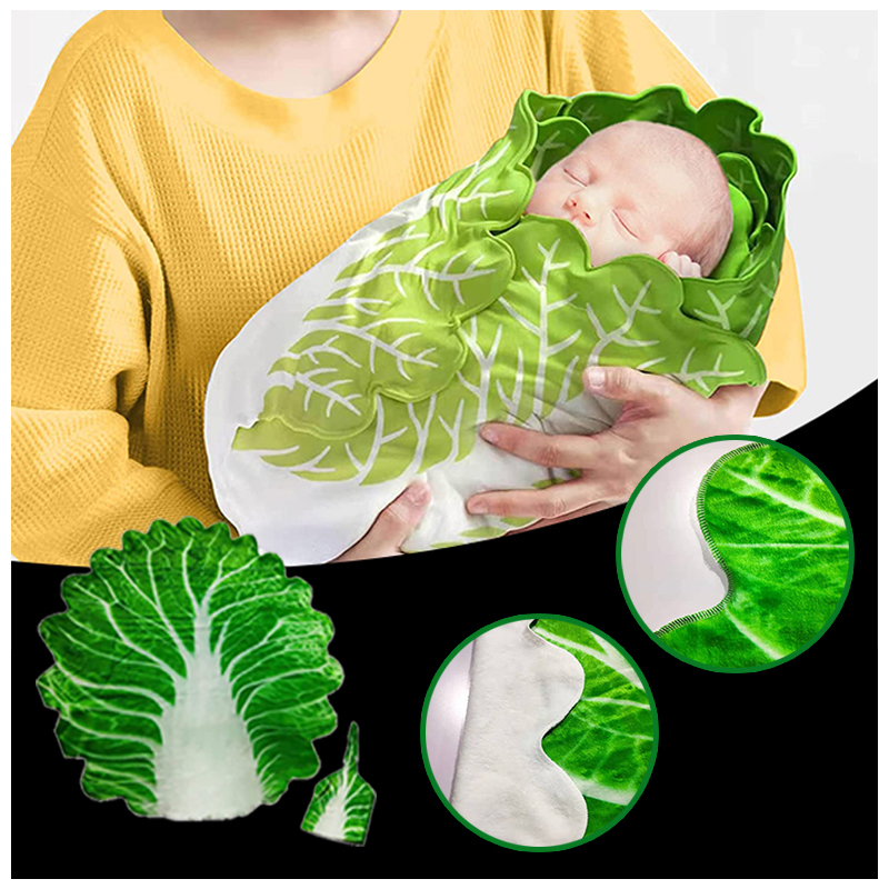 Hot Sale Cabbage flannel baby blanket hat,Swaddle Blanket Baby Swaddle Blanket/