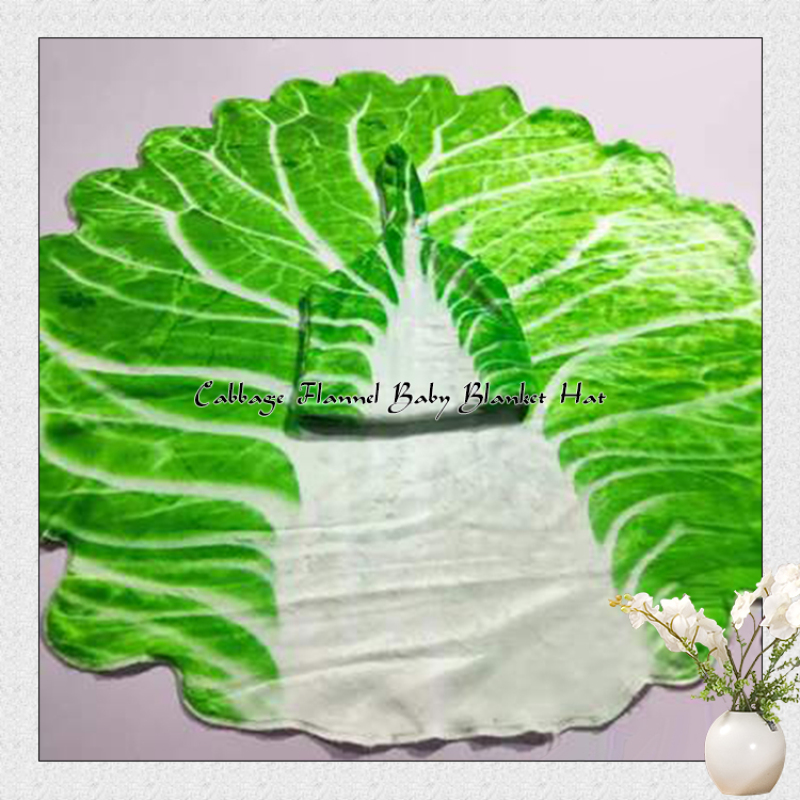 Hot Sale Cabbage flannel baby blanket hat,Swaddle Blanket Baby Swaddle Blanket/