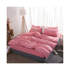 White And Pink Stripe Comforter Set Bedding, Girls Bedding Sets/