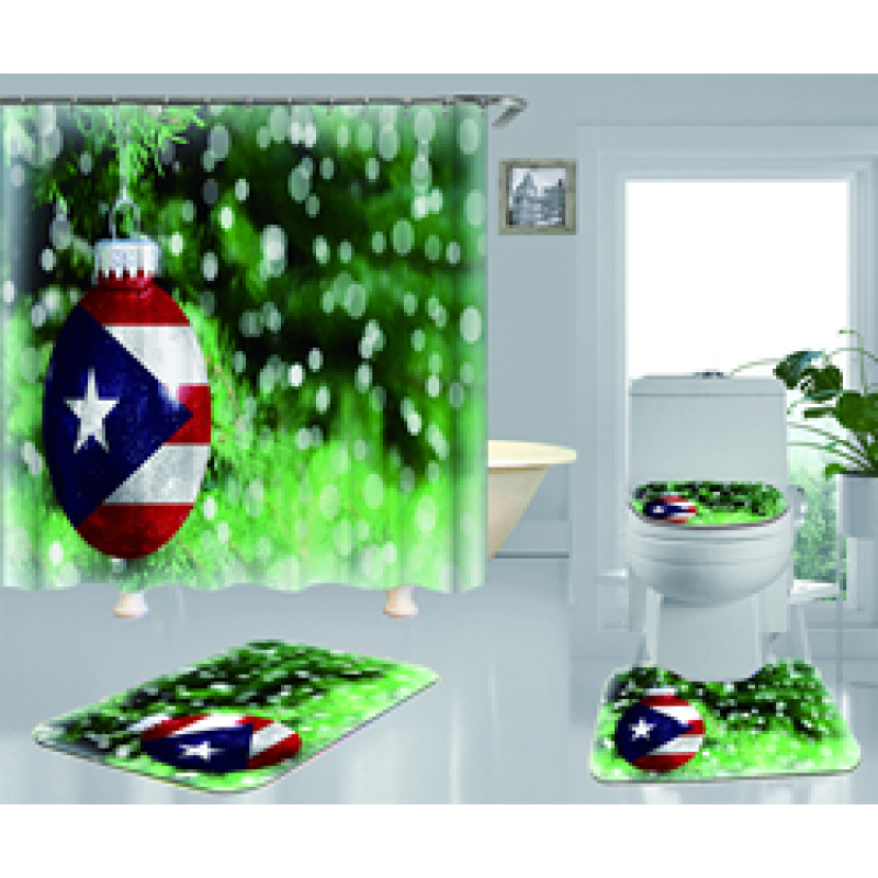 2022 Custom 3D Shower Curtain, Famous Bathroom Set Puerto Rico Shower Curtains#