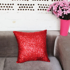 Pillow Cushion Cover Cushion Cover Cushion Sequin/ for Sofa, European Stock Lots Red CAR Chair Handmade 100% Polyester Square