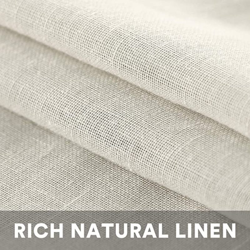 도매 자연적인 리넨 침실 거실 짜임새 열려있는 직물 리넨 반 얇은 커튼, 니켈 고리 모양의 얇은 커튼