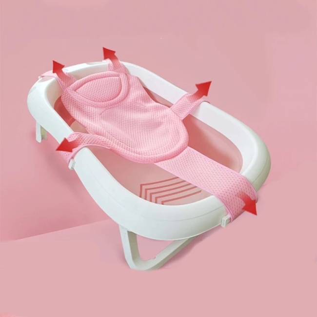 HOT Newborn Adjustable Anti-slip Baby Bath Net Mat Baby Bath Cushion Cross-shaped Children Bathtub Shower Cradle Bed Seat Bath