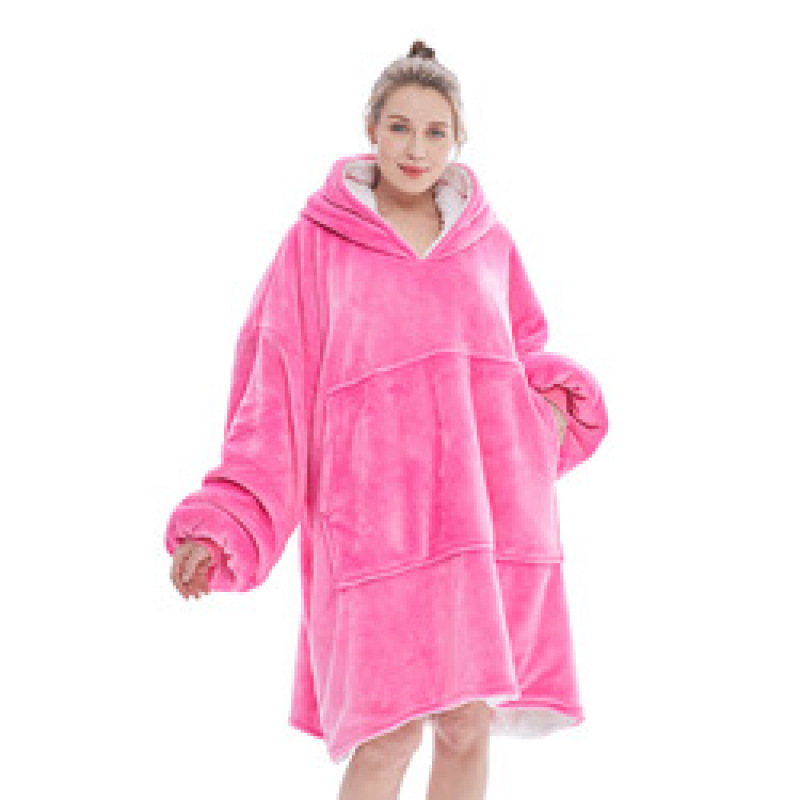 Fleece Sherpa Blanket With Sleeves Super Soft Warm Outdoor Pocket Hoodie Adult Winter Hooded TV Blankets/