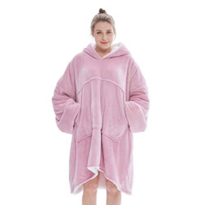 Fleece Sherpa Blanket With Sleeves Super Soft Warm Outdoor Pocket Hoodie Adult Winter Hooded TV Blankets/