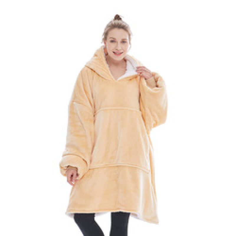 Fleece Sherpa Blanket With Sleeves Super Soft Warm Outdoor Pocket Hoodie Adult Winter Hooded TV Blankets/