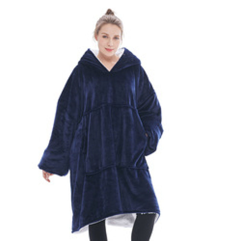 Fleece Sherpa Blanket With Sleeves Super Soft Warm Outdoor Pocket Hoodie Adult Winter Hooded TV Blankets/