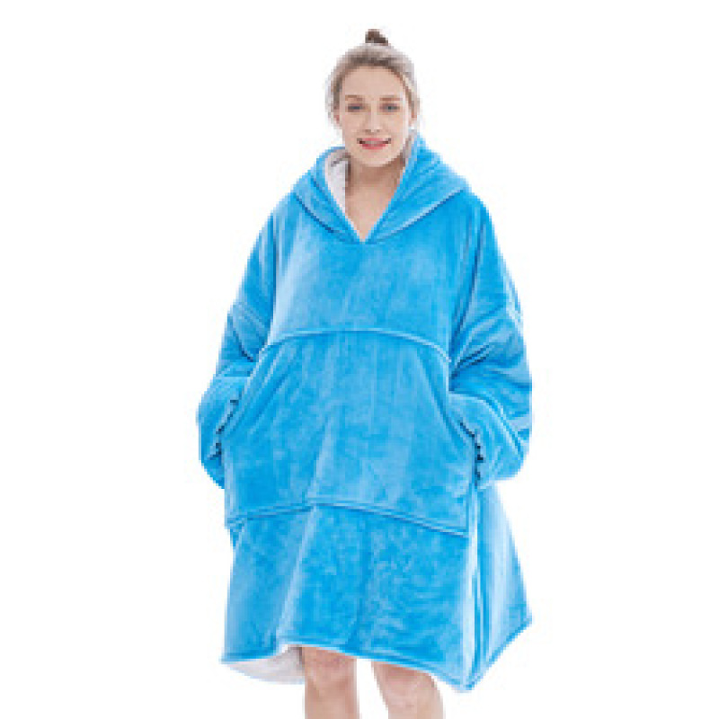 Fleece Sherpa Blanket With Sleeves Super Soft Warm Outdoor Pocket Hoodie Adult Winter Hooded TV Blankets/