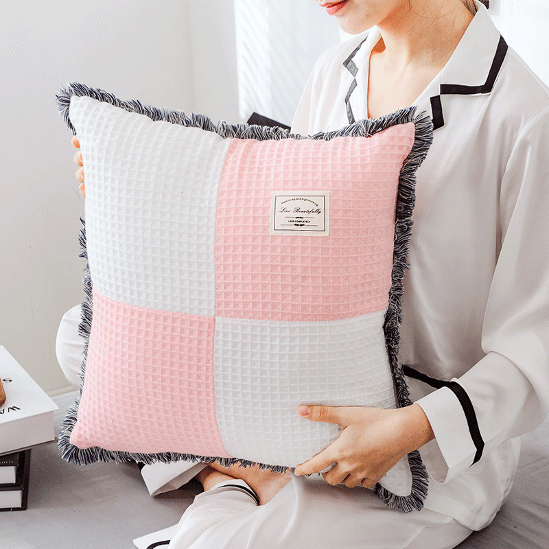 Tassel Cushion Cover, Protect The waist Cushion Cover  wholesale Cotton Cushion Cover/