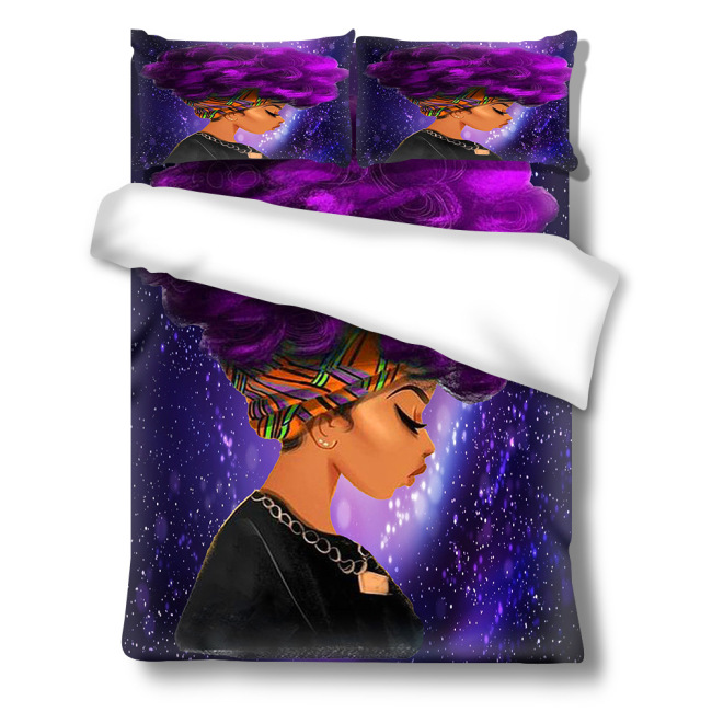 bedsheets bedding sets 100 cotton, african black woman bedding set bed sheet/