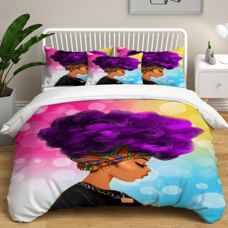bedsheets bedding sets 100 cotton, african black woman bedding set bed sheet/