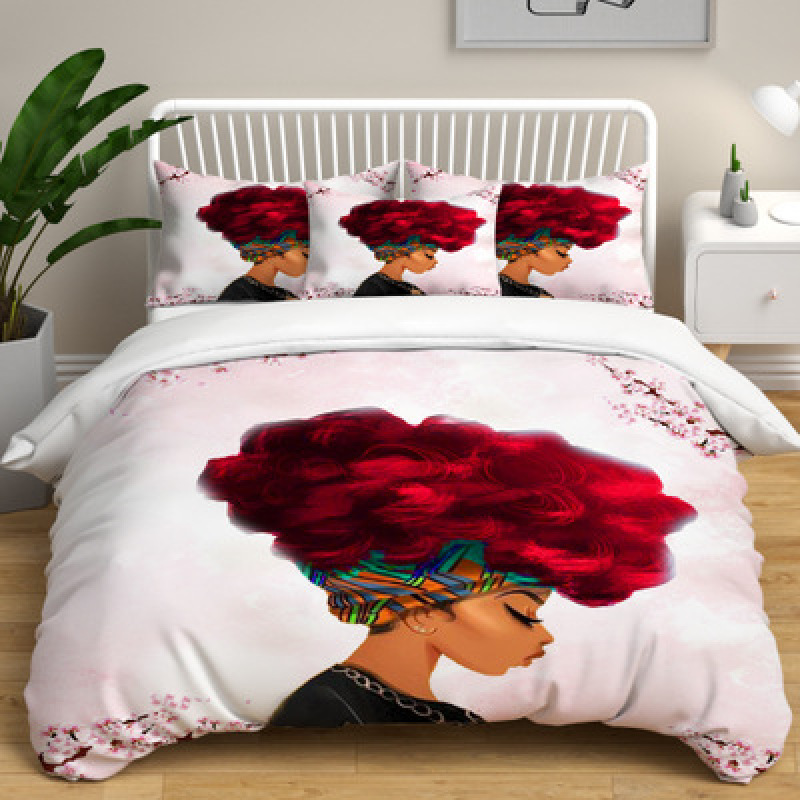 bedsheets bedding sets 100 cotton, african black woman bedding set bed sheet/