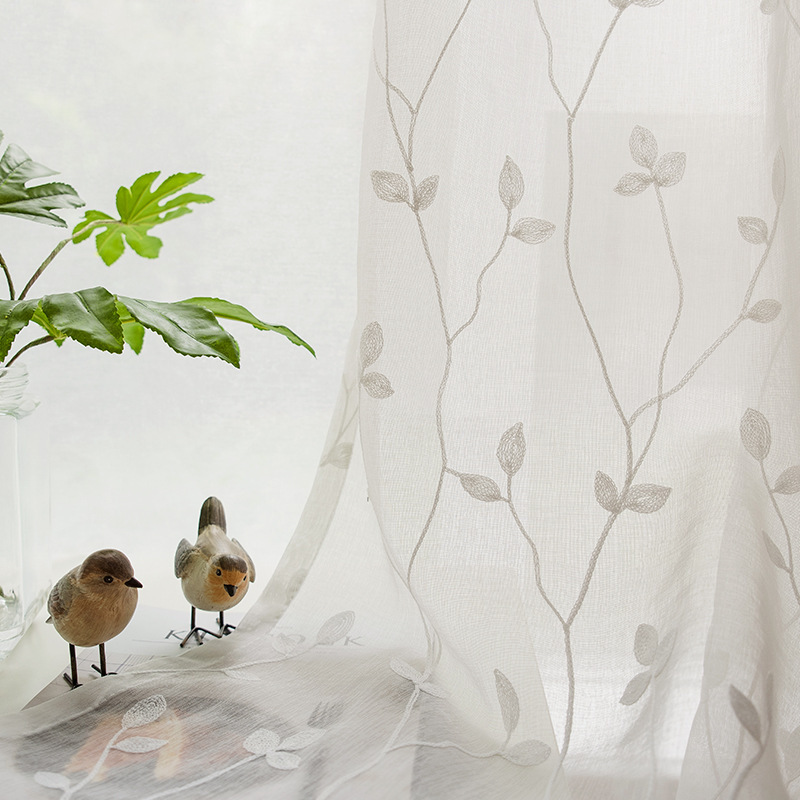High quality modele de rideaux salon chiffon window curtain embroidered