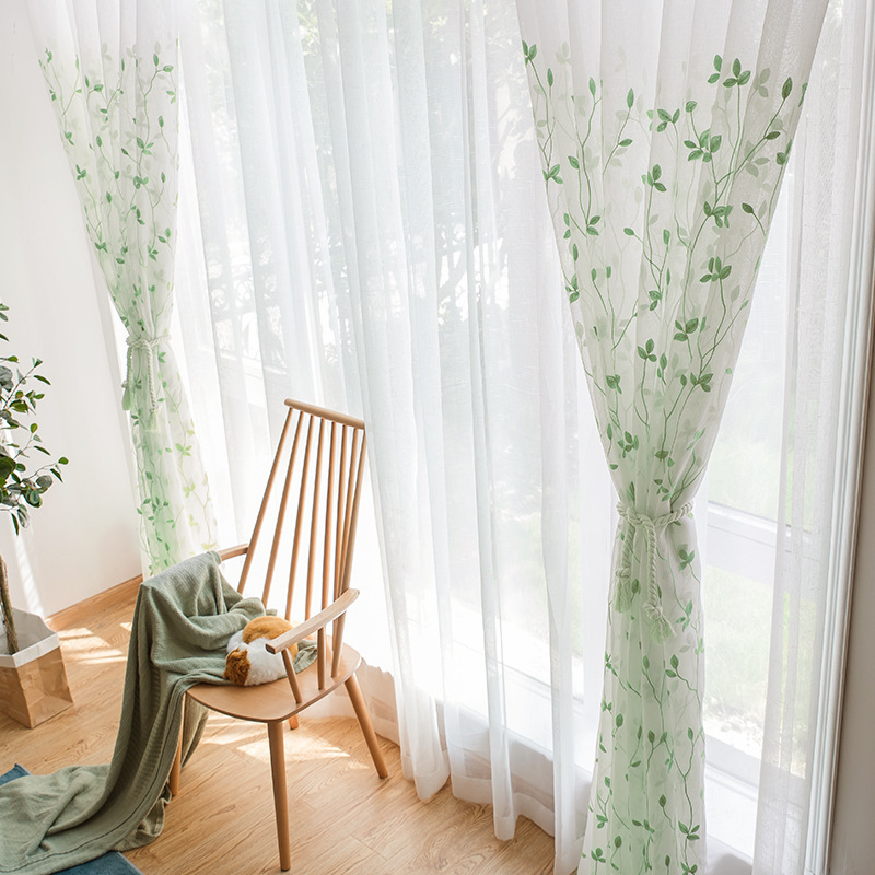 High quality modele de rideaux salon chiffon window curtain embroidered