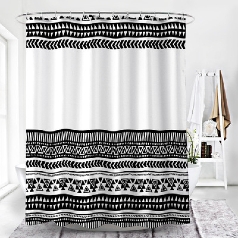 Simple Line Bohemian Shower Curtain, Polyester Shower Curtain Waterproof Shower Curtain/