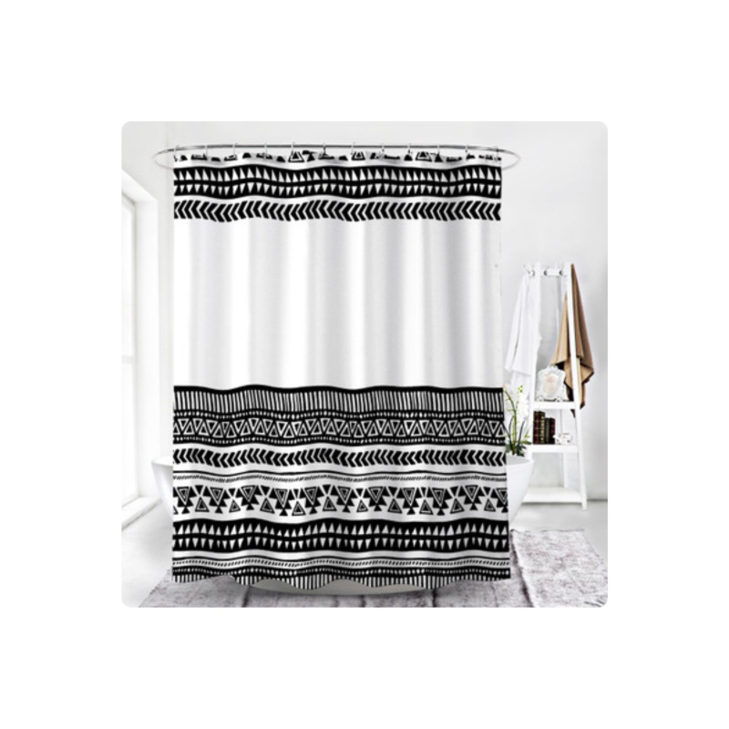 Simple Line Bohemian Shower Curtain, Polyester Shower Curtain Waterproof Shower Curtain/