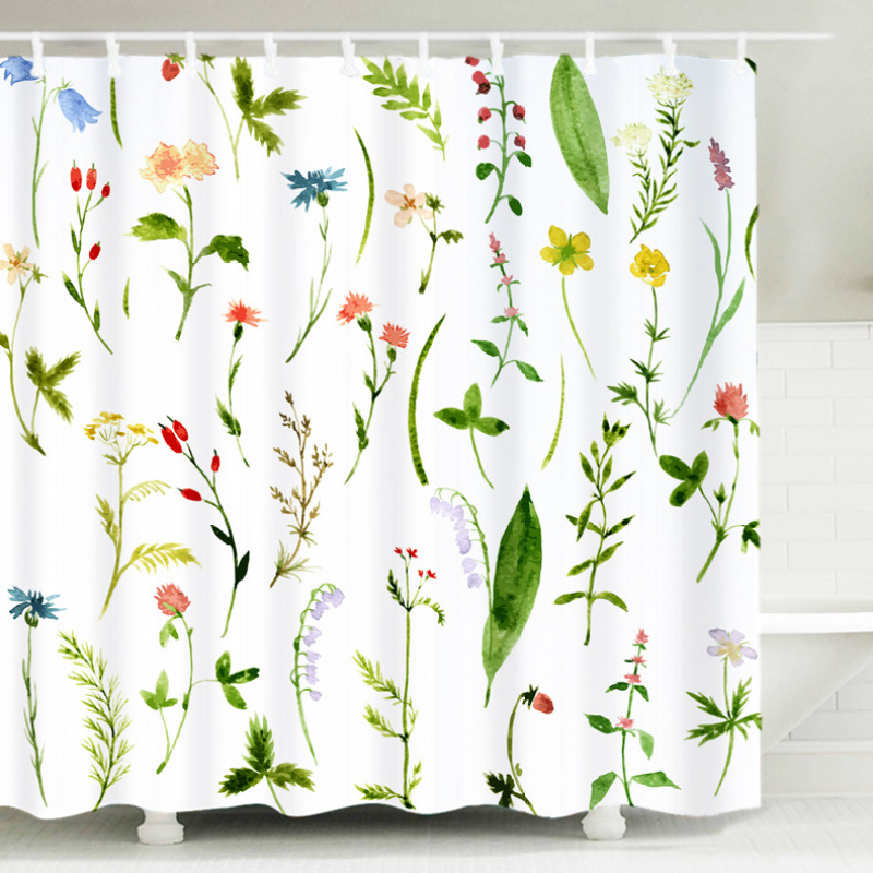 China supplier cheap price Custom Printed Polyester Bathroom shower Curtain