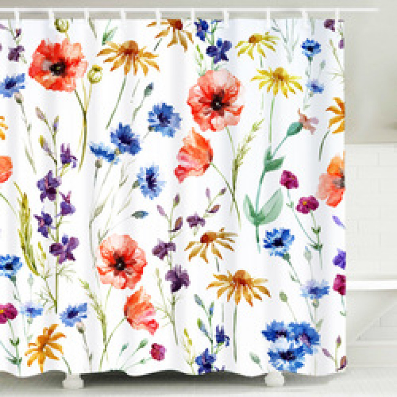 China supplier cheap price Custom Printed Polyester Bathroom shower Curtain
