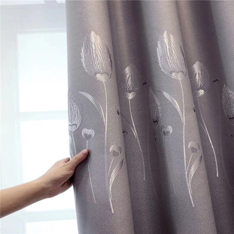 Simple Style Shading Cloth Finished Curtain, Tencel Jacquard Tulip Curtain Fashion /