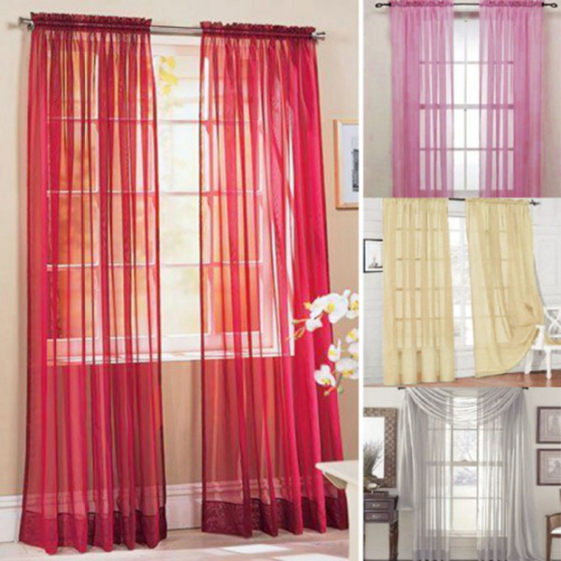 China factory 100% Polyester Window Curtain Sheer Panels Organza Gardinen