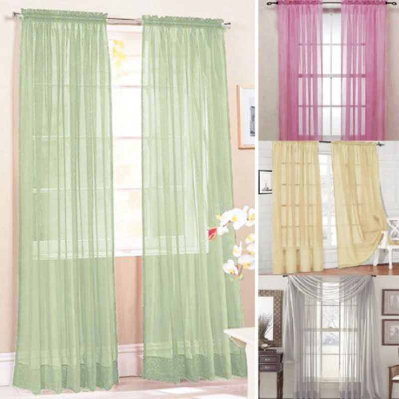 China factory 100% Polyester Window Curtain Sheer Panels Organza Gardinen