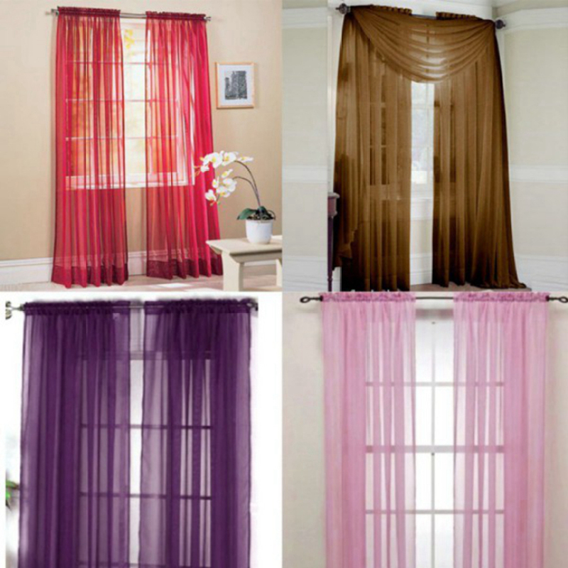China factory 100% Polyester Window Curtain Sheer Panels Organza Gardinen