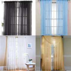 China factory 100% Polyester Window Curtain Sheer Panels Organza Gardinen