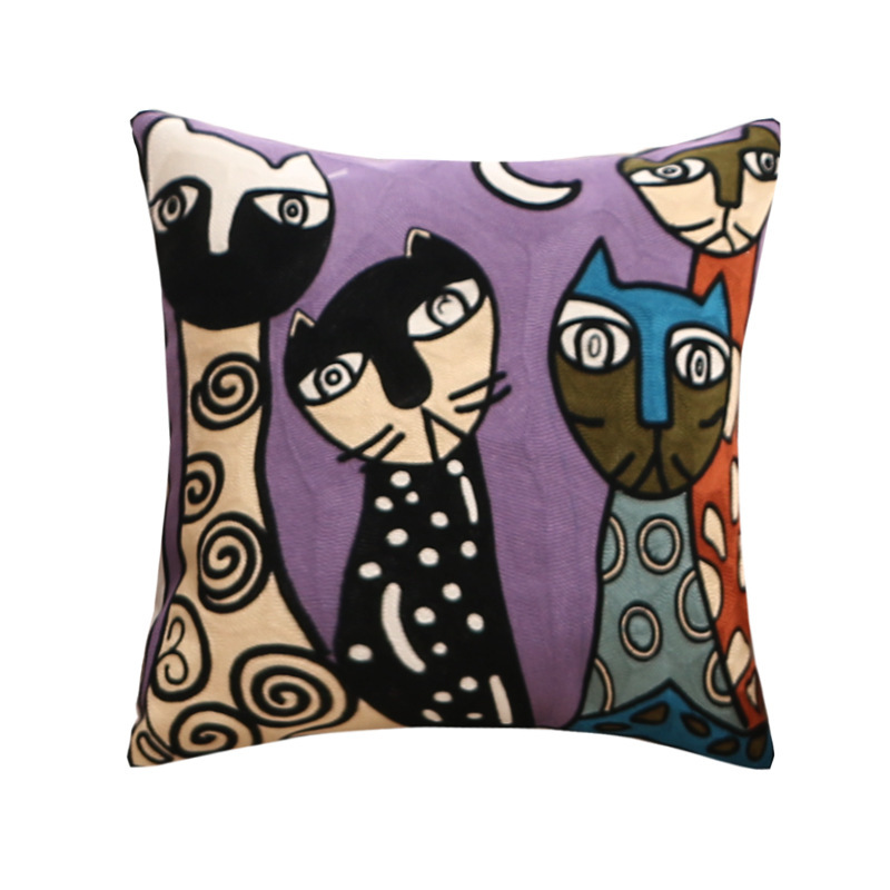 Embroidery Picasso Impressionism Cushion Cover, Cotton Canvas  Cartoon Cushion Cover /