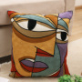 Embroidery Picasso Impressionism Cushion Cover, Cotton Canvas  Cartoon Cushion Cover /