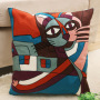 Embroidery Picasso Impressionism Cushion Cover, Cotton Canvas  Cartoon Cushion Cover /