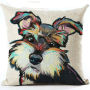 Cartoon Cotton linen Cute Dog Pillow Cheap Cushion Cover,Fabric Painting Designs Cushion Cover/