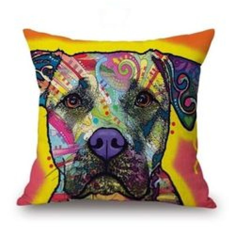 Cartoon Cotton linen Cute Dog Pillow Cheap Cushion Cover,Fabric Painting Designs Cushion Cover/